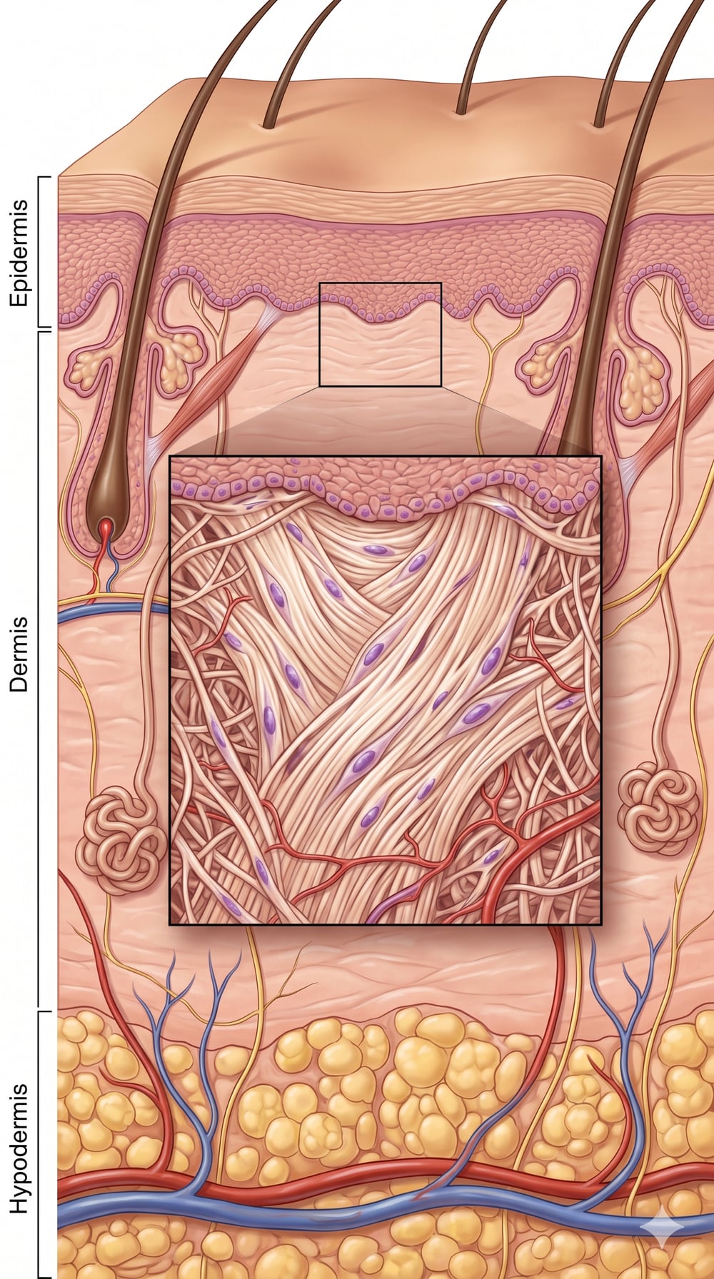 Collagen mới trưởng thành.