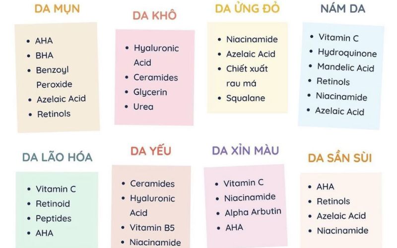 Bạn có thể tham khảo checklist này để hỗ trợ bổ sung chất cho da